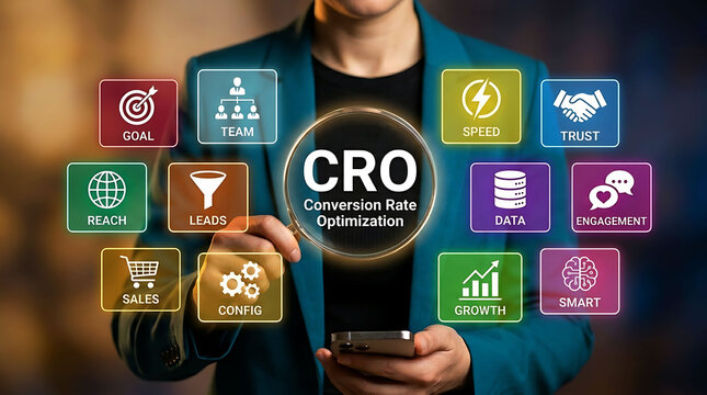 CRO Conversion Rate Optimization Business Infographic Concepts For Sales Growth