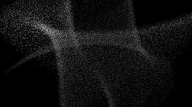 Minimalist monochromatic black and white holographic surreal brutalism particle dust wave 3d futurism background animation