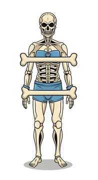 Skeleton character standing in a relaxed pose.