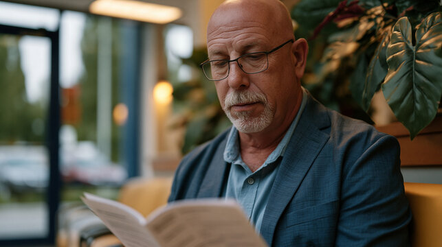 Court-appointed advocate reviews AI sentencing guidelines output printed report, seated in sparse waiting room of municipal courthouse, harsh fluorescent overhead lighting, summer heatwave visible t