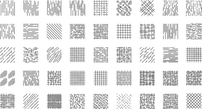 Abstract Hatching Line Pattern Texture Set Vector Illustration With Geometric Scribble Crosshatch Background Design Elements Collection