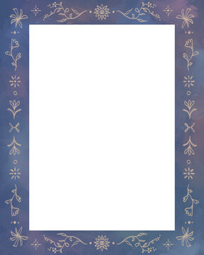Midnight Floral Frame 4:5 Resolution for Instagram Post