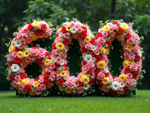 number 600 made from flowers