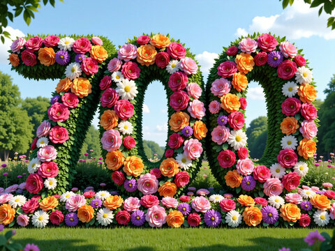 number 700 made from flowers