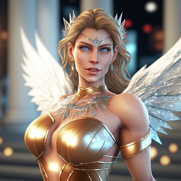 Beautiful nymph, Japan Comics style, aurora lighting, fighting pose, doe-eyes, black eye-lines, wind, ice, snowflakes, fluttering long hair.