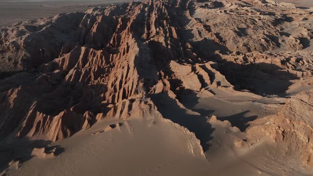Atacama Desert, Chile. San Pedro de Atacama, Valle de la Luna. Aerial view by drone. 