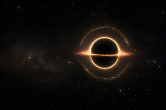 Supermassive black hole with glowing accretion ring
