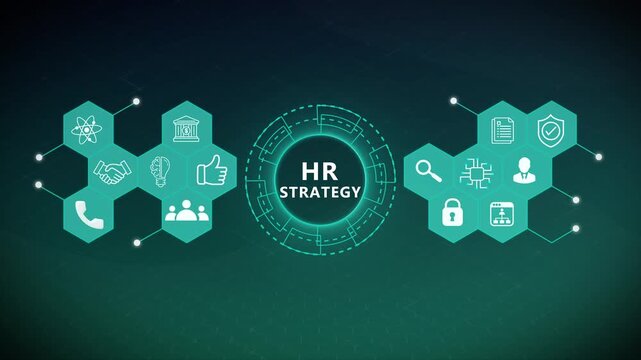 HR Strategy Technology Interface with Smart Workforce Planning and Digital Enterprise Systems 4k visuals