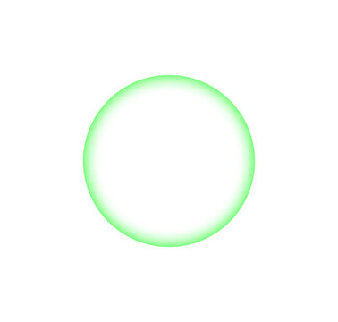 Glowing green circle on a plain transparent background