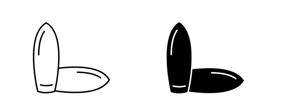 Suppository editable stroke outline icon and fill isolated on white background flat vector illustration