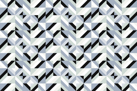 Seamless geometric pattern in urban style, abstract mosaic background with triangles and lines, monochrome vector texture. Eps 10