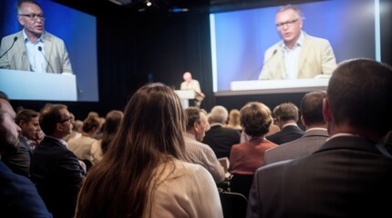Fototapeta premium Audience Watching Presentation at Conference 