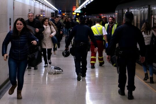 Unfolding urban crisis ignites panic in a crowded subway
