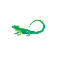 Fototapeta premium Lizard Green Reptile Illustration for Nature Animal Logo Design