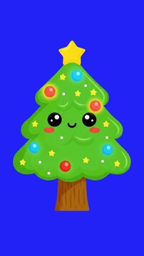 Cute Christmas Tree 2D Animation Video