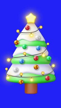 3D Christmas Tree Animation Video