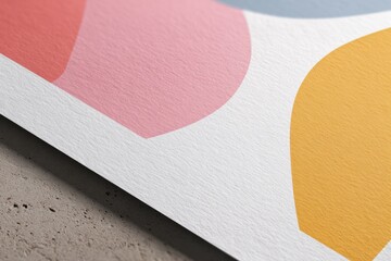 Fototapeta premium Abstract pastel geometric shapes on textured paper surface