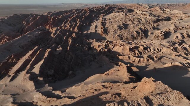 Atacama Desert, Chile. San Pedro de Atacama, Valle de la Luna. Aerial view by drone. 