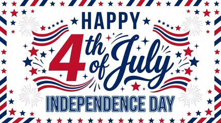 Obraz premium Fourth of july independence day celebration graphic with stars and fireworks