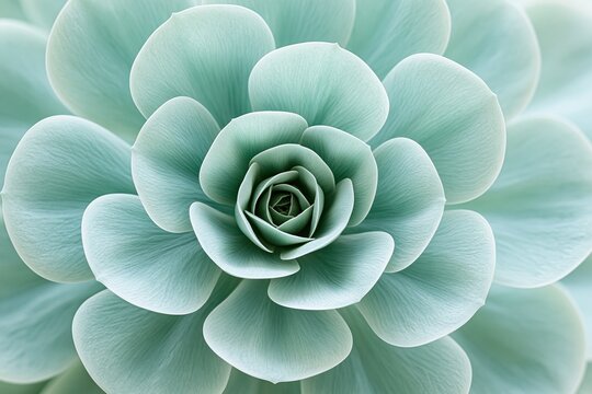 Beautiful light green succulent plant with symmetrical rosette shaped leaves showing natural botanical symmetry and fresh texture in nature