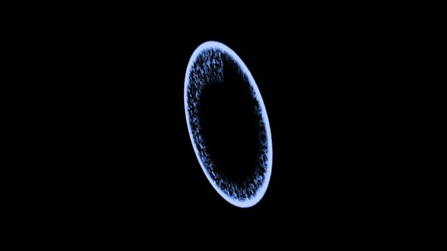 Futuristic 3D energy ring explosion with blue lightning plasma waves, glowing circular sparks, radiant motion trails, cinematic shockwave burst, and dynamic sci-fi overlay animation effects in 4k