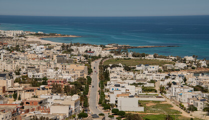 Obraz premium panoramic view of the city in Tunisia, Cap Bon.
