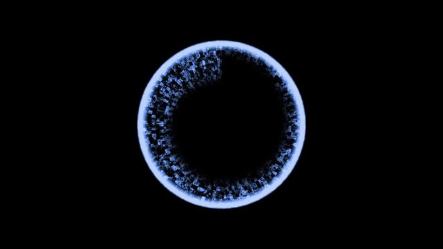 Blue plasma energy circle burst with glowing electric shockwave, radiant neon vortex trails, cinematic particle explosion, futuristic portal flash, and abstract sci-fi beam effects in 4k