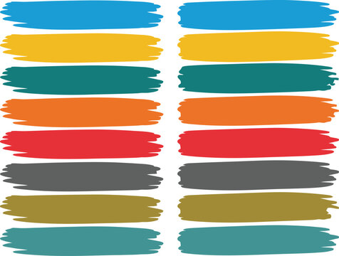 Colorful brush stroke swatches, vibrant paint samples, texture palette, artistic colors