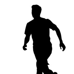 football player silhouette of a running athlete man vector illustration © Masud Rana