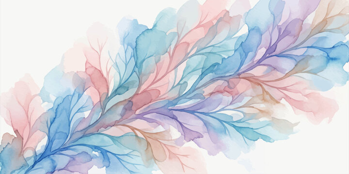 Abstract colorful floral feather background illustration with soft textured rainbow pattern wallpaper