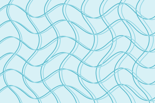 The bottom pattern of the blue swimming pool has light blue wavy lines intersecting to form squares. Summer Vector illustration of an abstract background.