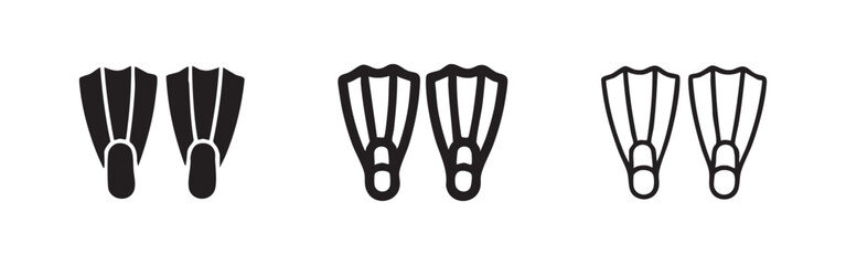 Swim fins or flippers icon set © liubomir118809