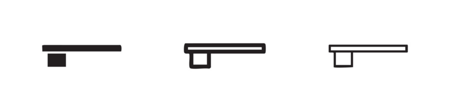 Abstract T-Shape Geometric Icon Set for Design and Structure
