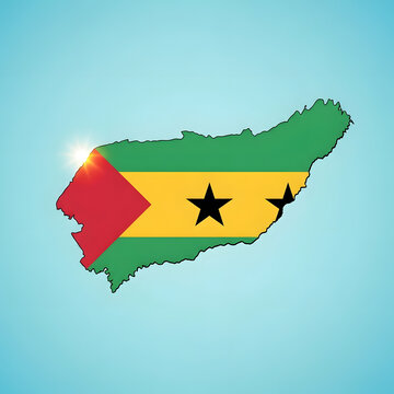Flag of Ghana on Map Shape, National Symbol