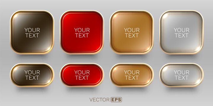 Shiny metallic UI buttons and frames.