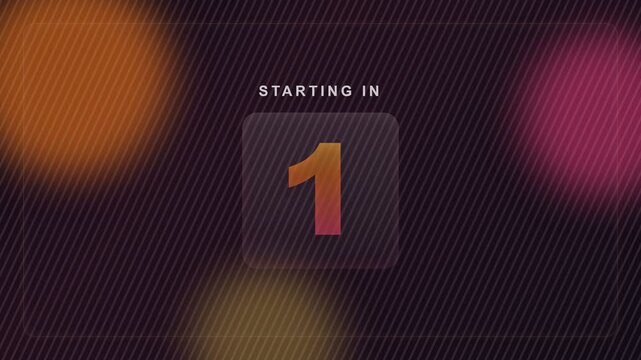 Countdown Timer Animation for Modern Digital Events and Online Presentations. 4K