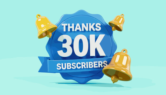 Blue Badge Celebrating 30k Subscribers with Golden Bells
