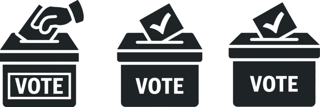 Referendum icon elements vector illustration, modern flat voting symbol set with editable stroke, ballot box, voting paper, check mark, and election icons in outline style, minimal civic participation