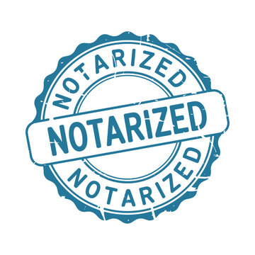 Notarized stamp silhouette teal vector graphic on transparent background