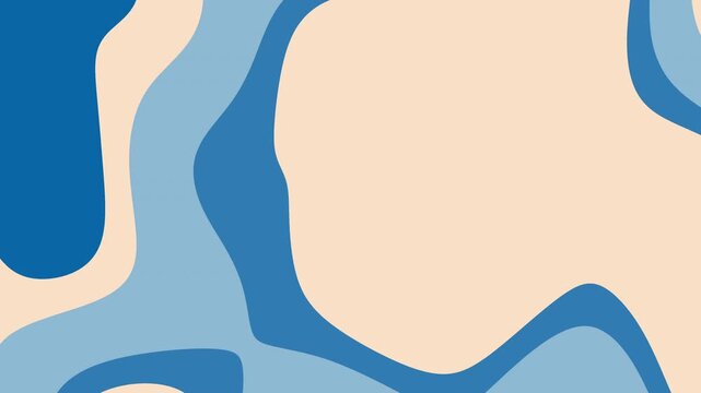 Abstract smooth flowing curvy background with blue and peach shapes, suitable for modern design projects, packaging, and decorative prints.