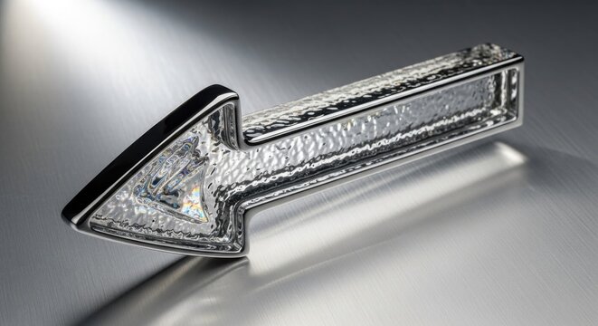 Chrome, shiny, arrow-shaped car light, vehicle indicator