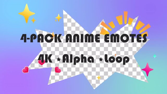 Kawaii Anime Emotes 4-in-1 Set