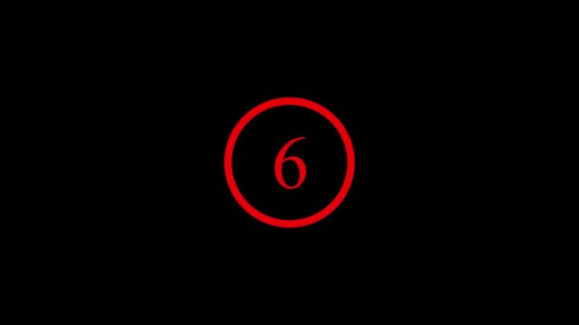 Digital Countdown Number 6.Futuristic Number Six