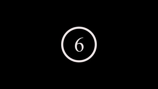 Digital Countdown Number 6.Futuristic Number Six