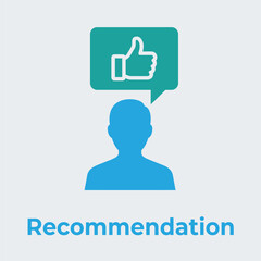 Fototapeta premium Vector graphic illustration Blue thumbs up recommendation icon
