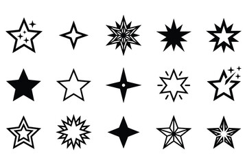 Obraz premium Black starburst light effect icons set