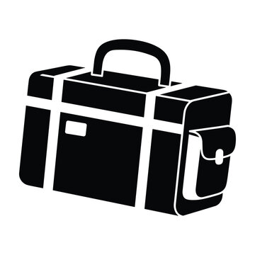 Travel luggage bag suitcase for business and vacation trips vector icon