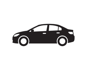 Fototapeta premium Black car silhouette side view