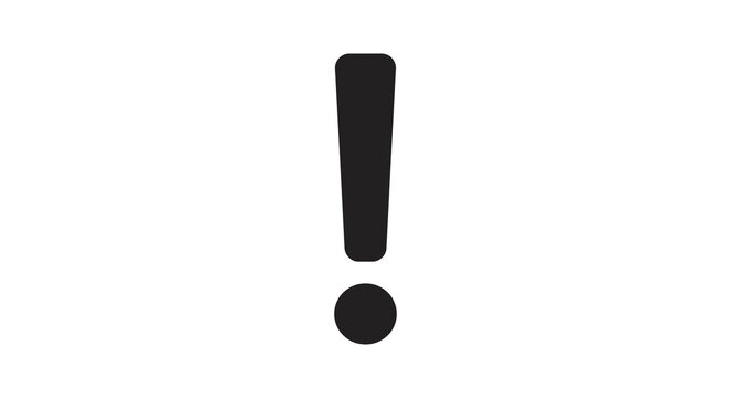 Exclamation mark silhouette on a white background