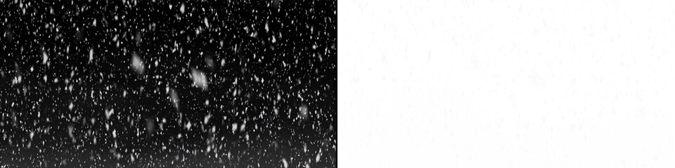 Dense blizzard snow falling down with soft bokeh particles and sharp flakes for winter atmosphere composition. © MatStudio